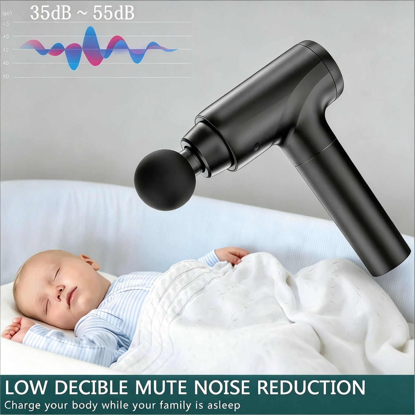 Massage Gun Deep Tissue Muscle Massager with 10 Massage Heads & 20 Speeds LCD Display for Pain Relief
