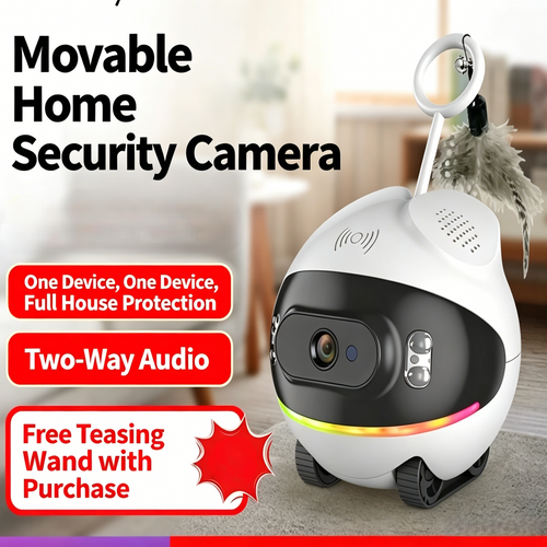 4G Mobile Pet Camera Robot with Auto-Right Design & Interactive Toys