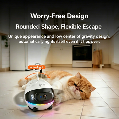 4G Mobile Pet Camera Robot with Auto-Right Design & Interactive Toys
