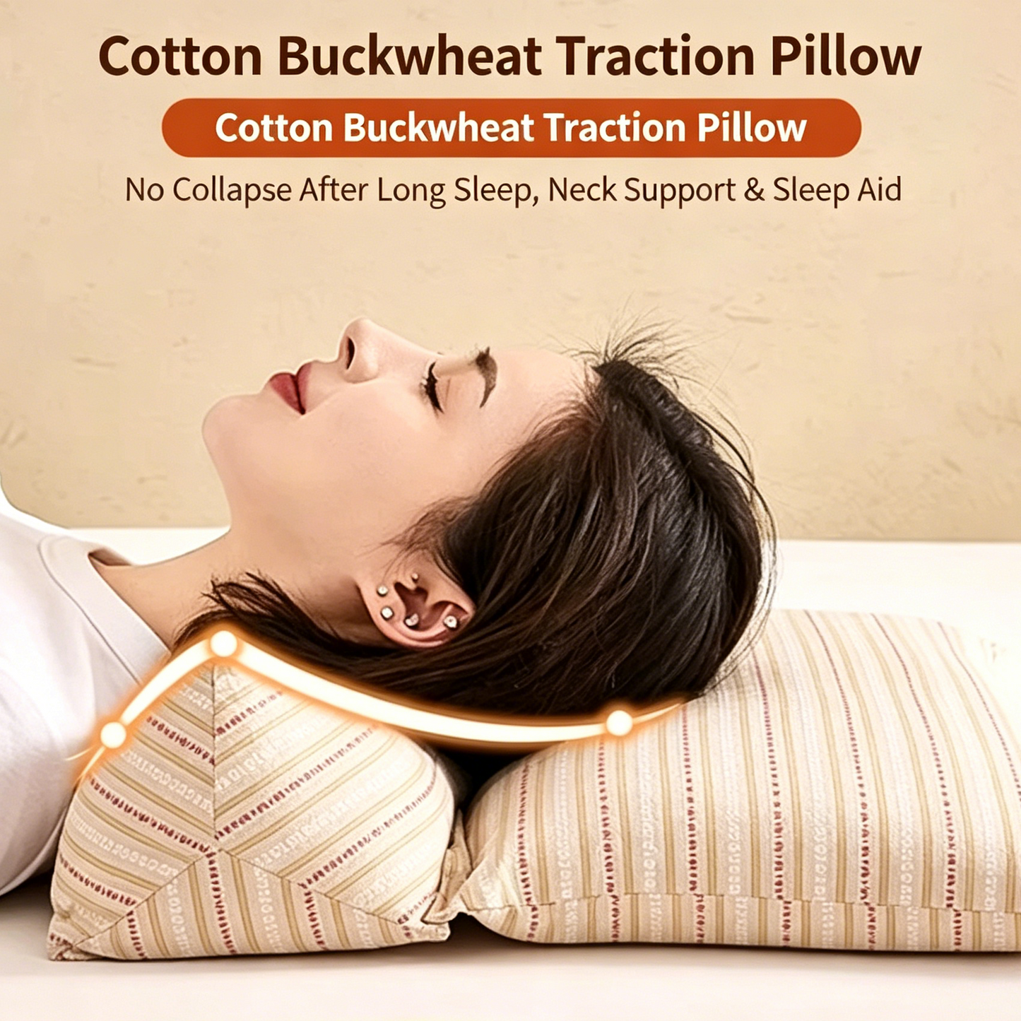 Buckwheat Triangular Cervical Traction Pillow for Neck Pain Relief